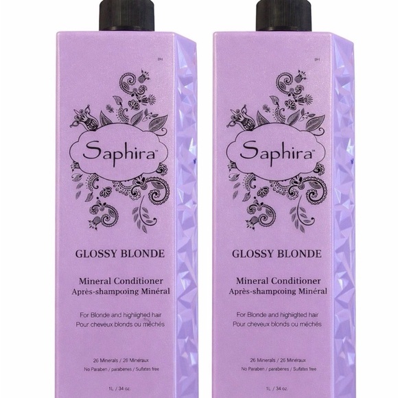 Saphira Other - Saphira Glossy Blonde Mineral Conditioner 1L x2 |  | Sulfate Free 34fl.oz